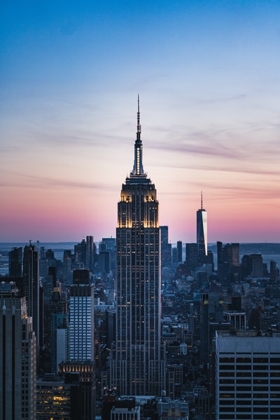 Sunset of tall buildings
